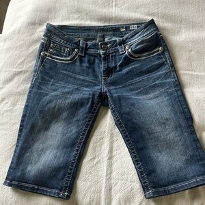 Miss Me Blue Denim Bermudas